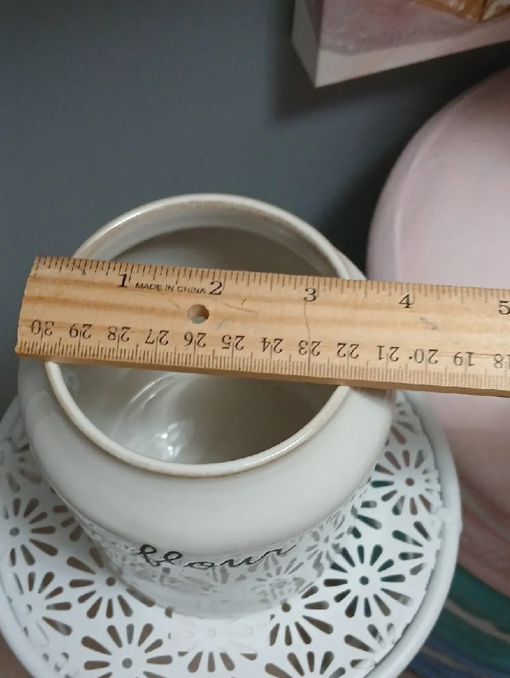 New!! Rae Dunn Cream Ceramic FLOUR Canister NWT